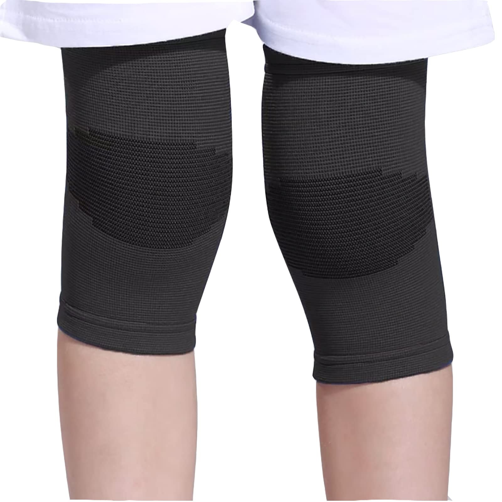 Black Small Kids Knee Brace Support Sport Protectors For Children Pair