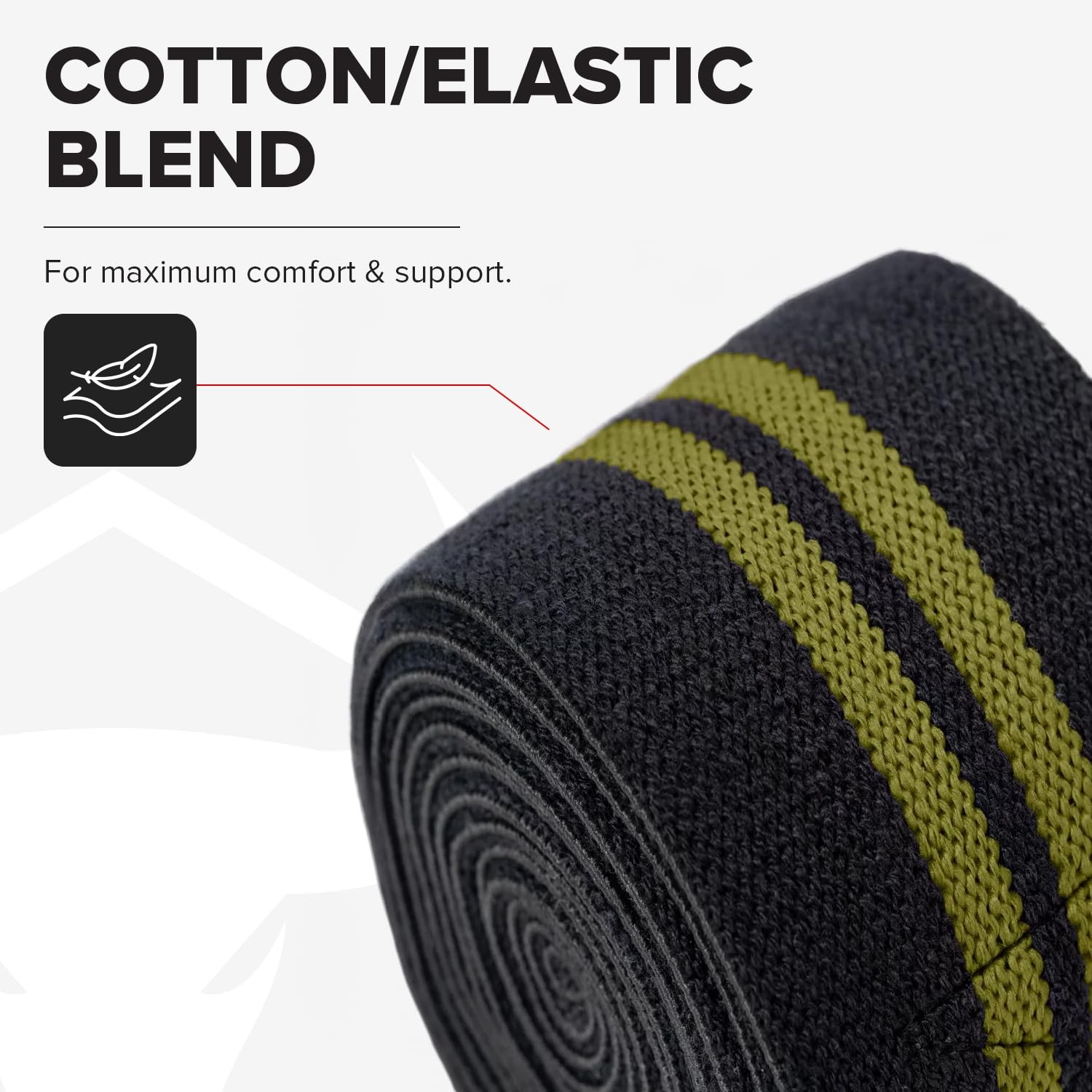 80″ Knee Wraps for Weightlifting, Squats, Powerlifting – Black/Green