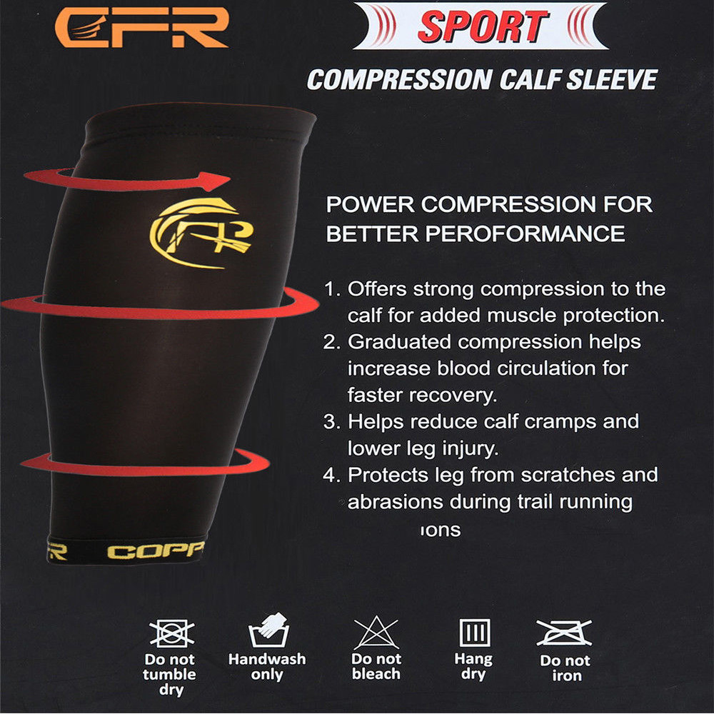 COPPER Compression Calf Sleeve Running Leg Support Brace Sport Shin Splint Socks