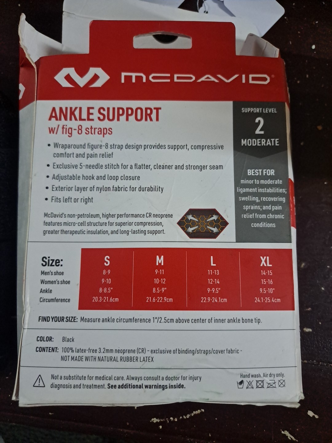 McDavid 432 Ankle Support With Figure-8 Straps Small Mens 8-9 Women 9-10 NOB