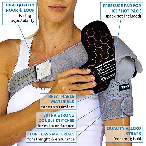 Shoulder Brace for Men Women – for Torn Rotator Cuff Large (Pack of 1) Gray