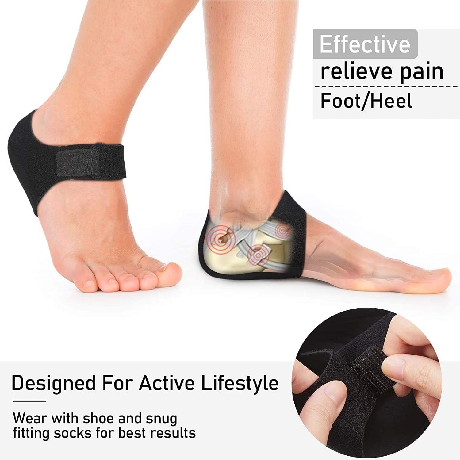 Heel Cups Compatible with Shoes for Plantar Fasciitis Heel Pain Support Cushions