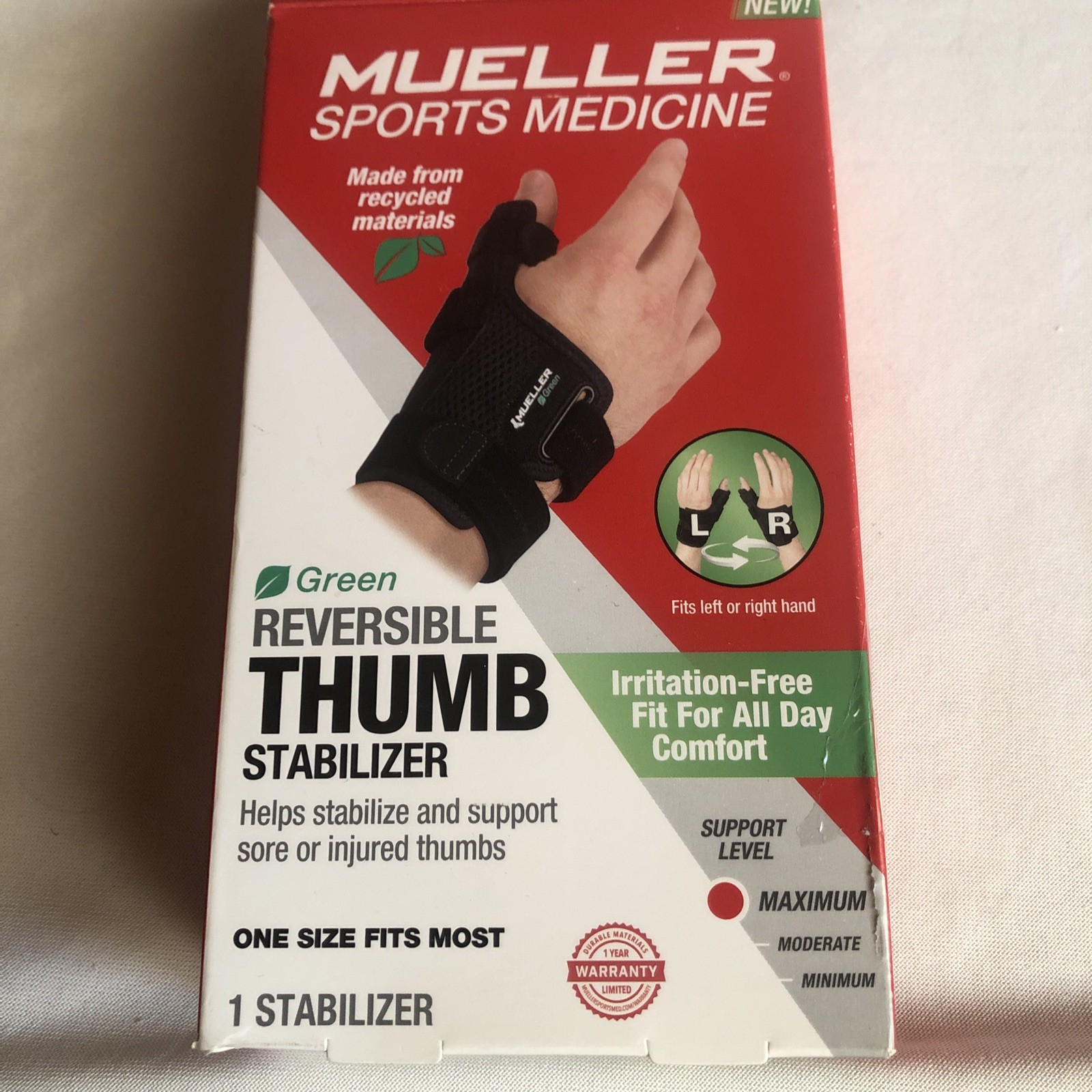 MUELLER Sports Medicine REVERSIBLE THUMB STABILIZER Black