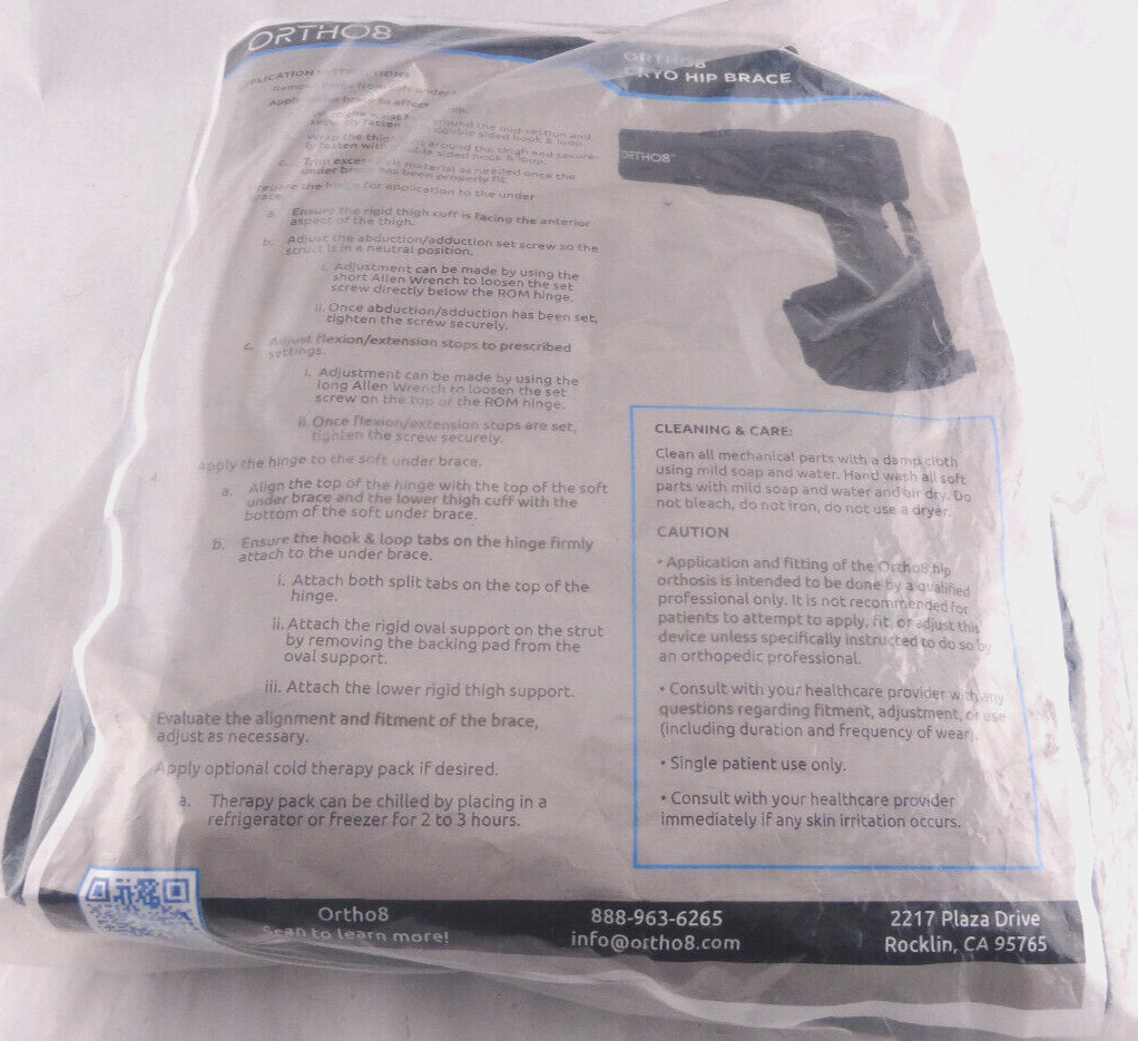 ORTHO8 Cryo8 Hip Orthosis Hip Brace 08-0034 L1686 *SLEEVE ONLY* Free Shipping