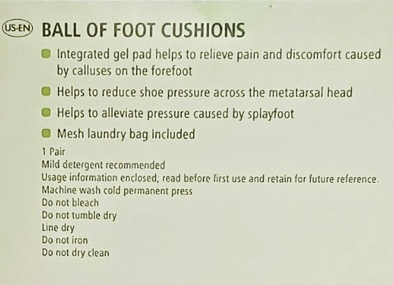 Metatarsal Gel Pads Women Men Gel Ball of Foot Cushions Pain Relief Laundry Bag