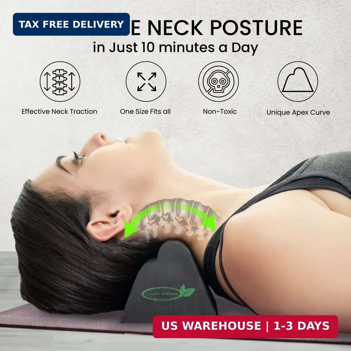 Cervical Orthotic Traction Block, Firm, Spinal & Neck Alignment, Cervical Tracti