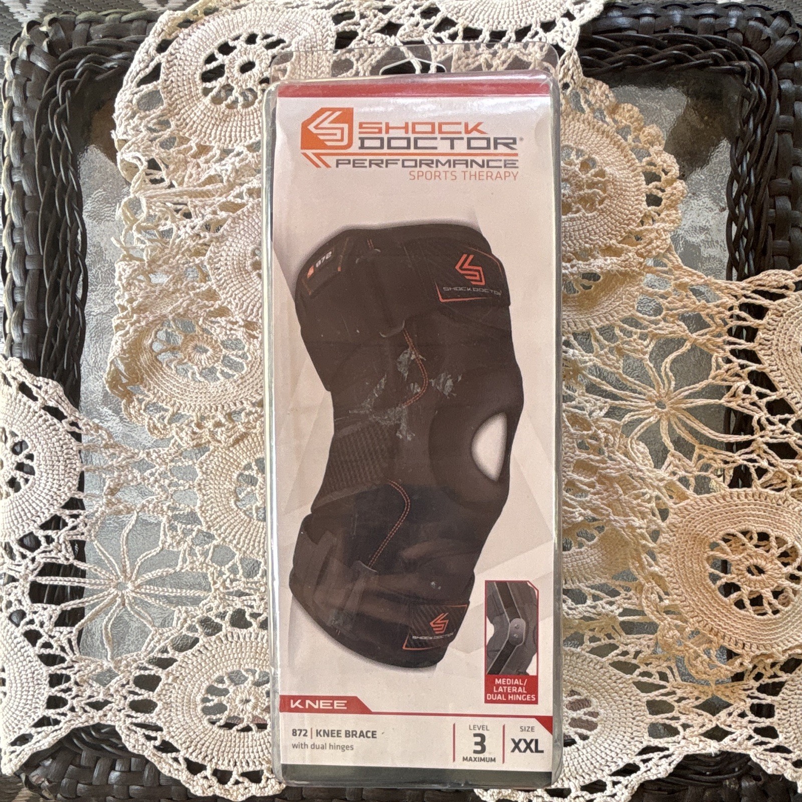 Shock Doctor Knee Brace Level 3 XXL Black Dual Hinges New Sealed In Box