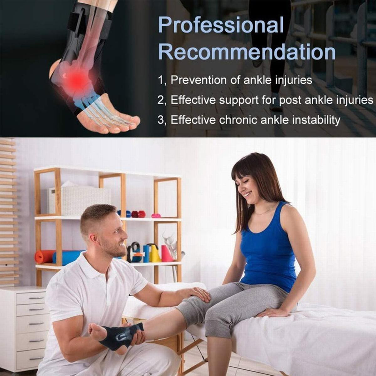 Black Ankle Brace Support Compression Stabilizer Pain Relief Foot Lace Up Wrap X