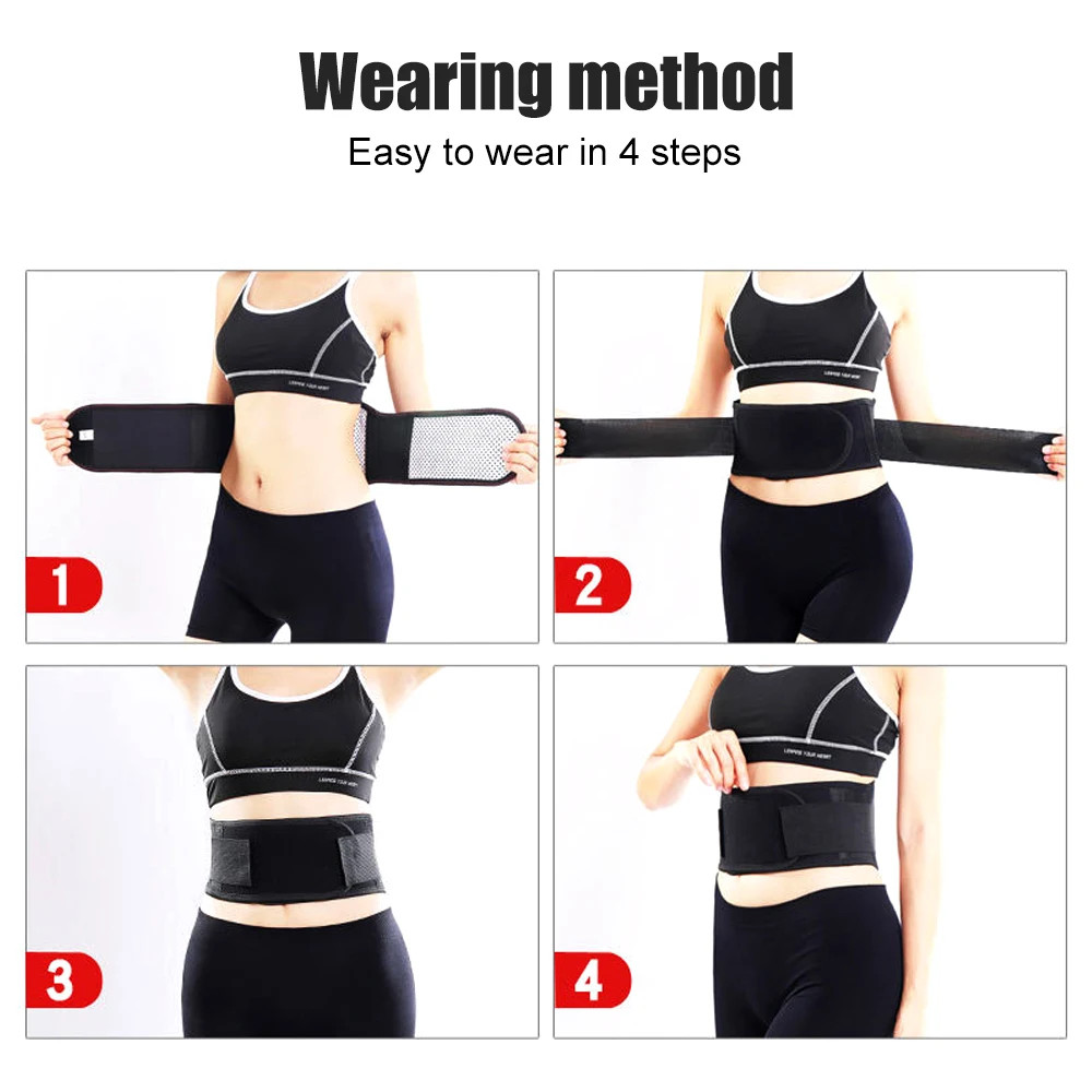 Tourmaline Self-heating Magnetic Therapy Waist Belt Lumbar Support Back Waist