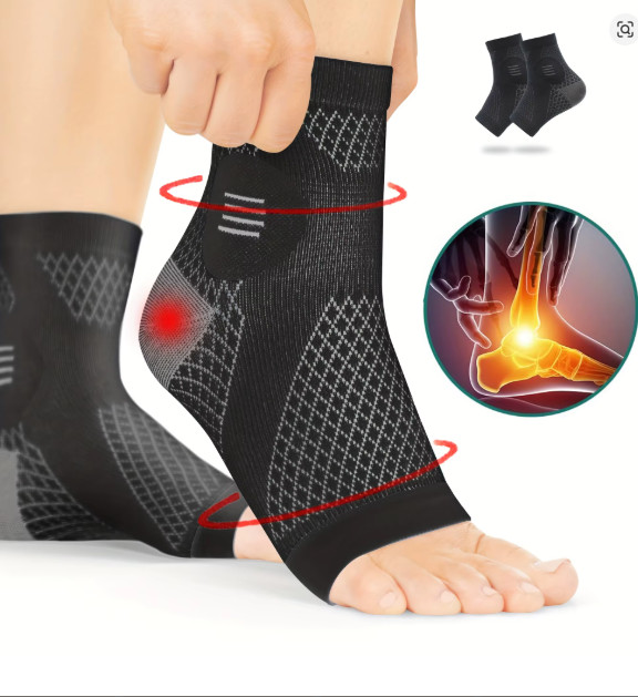 Ankle Compression Socks Foot Sleeve Plantar Fasciitis Support Neuropathy Pain