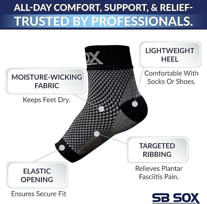 Lot of 2 SB SOX Plantar Fasciitis Compression Socks Arch Support Low Cut – MED