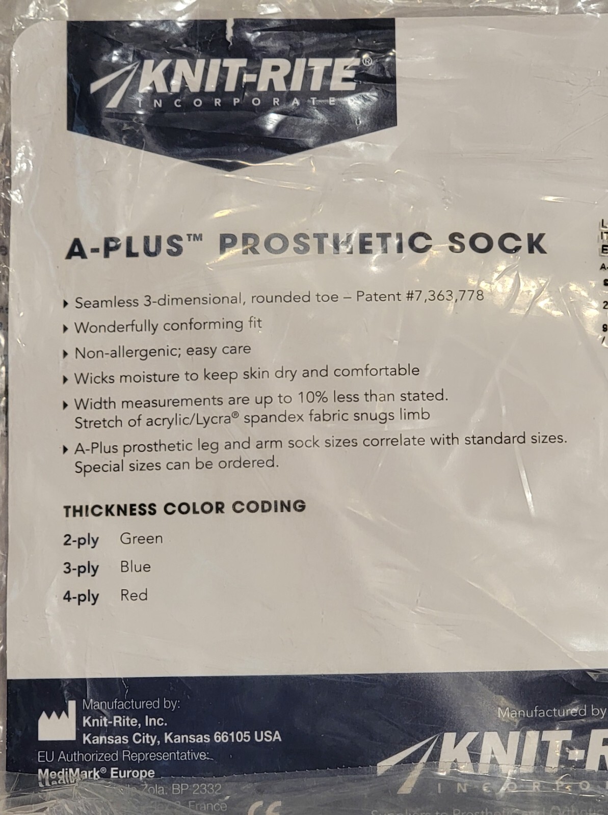 Knit Rite Soft-Sock Prosthetic Sock-Size 4S – Pack of 4 – New, Sealed Packages