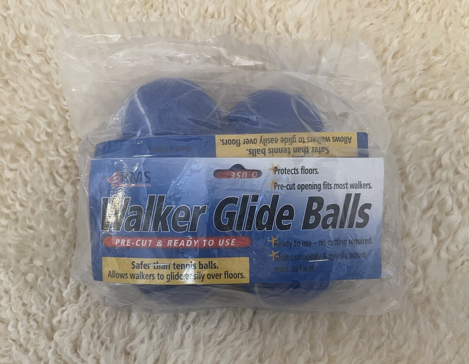 RMS Walker Glide Balls -Set of 4 Balls with Precut Opening for Easy Installation