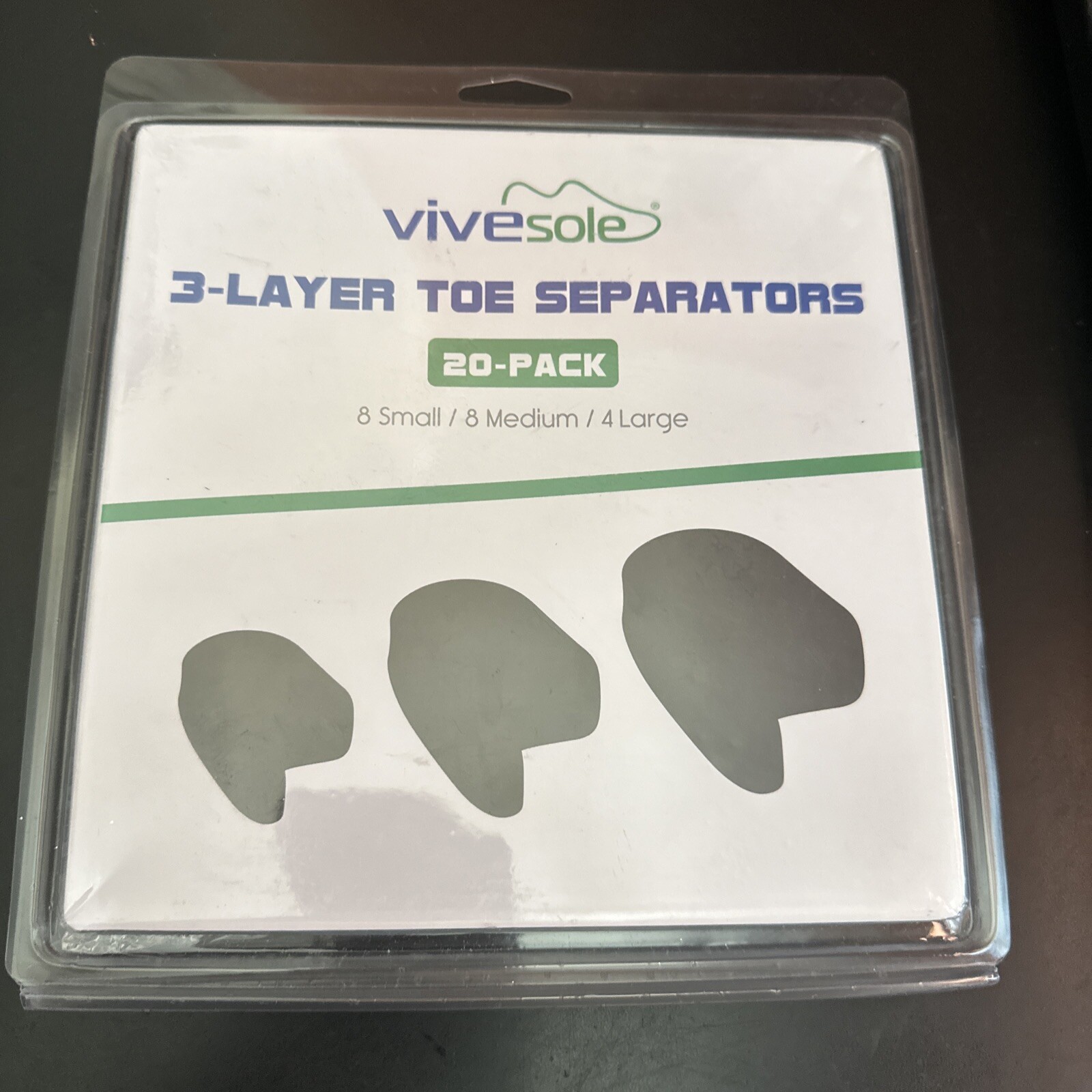 vive sole toe separators 20 pack black Soft Material