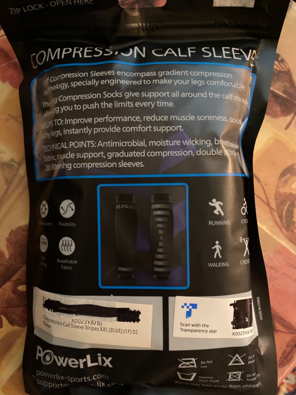 POWERLIX Compression CALF SLEEVE for Men Women XXL
