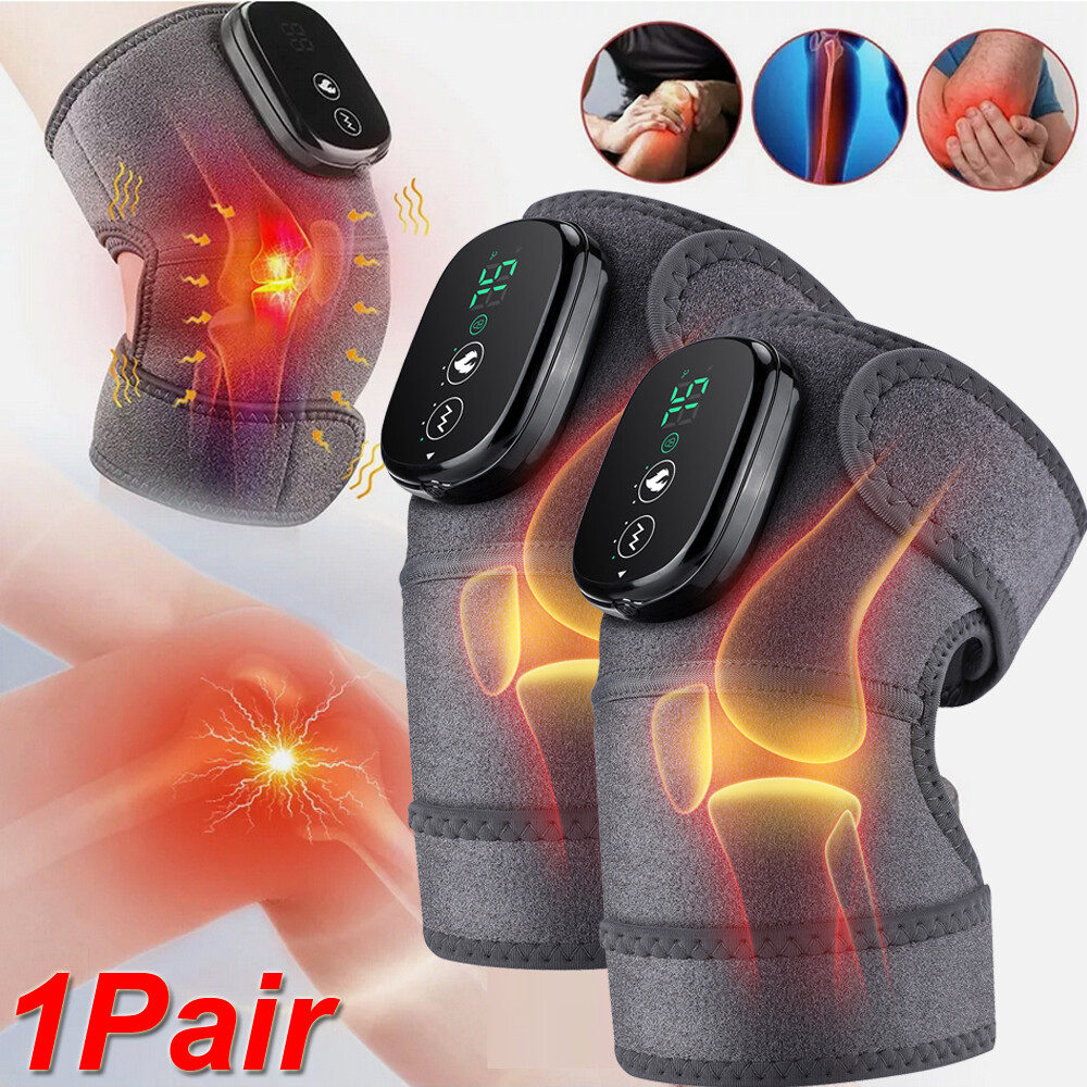 Professional 1Pair Electric Heating Knee Vibration Massager Pain Relief Device