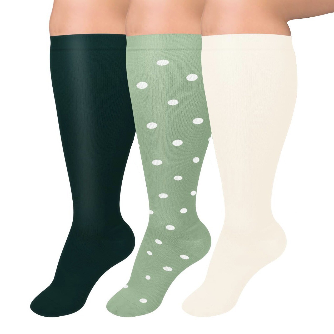 3/4/5 Pairs Plus Size Compression Socks Extra Wide Calf Knee High Support Socks