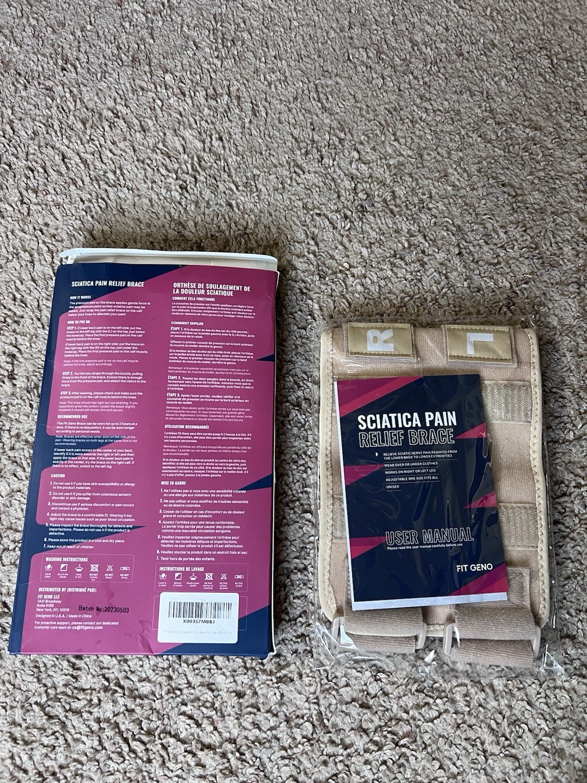 Fit Geno ReActive + Sciatica Pain Relief Brace Right & Left Leg One Size 