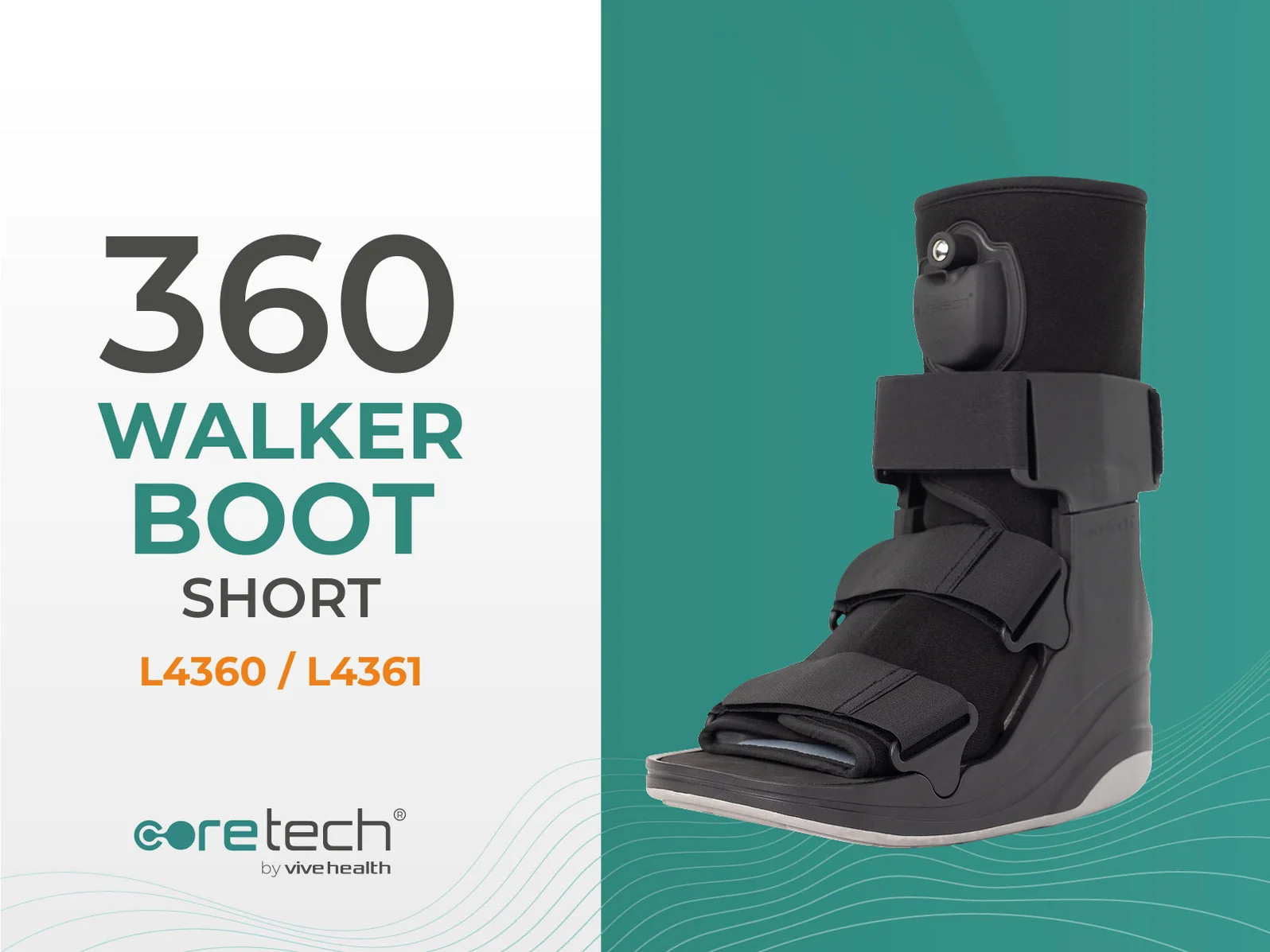 360 Walker Boot Short by Coretech Orthopedics® For Support During Recovery