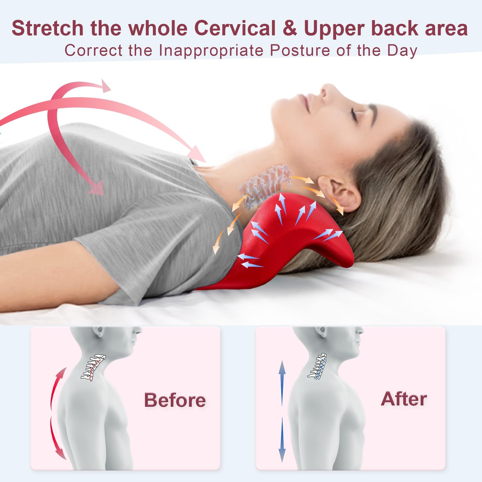 Neck and Shoulder Relaxer with Upper Back Massage Point, Cervical Traction De…
