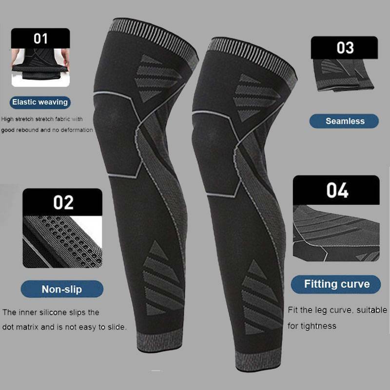 Compression Long Sleeve Support Leg Knee Brace Socks Sport Pain Relief Unisex