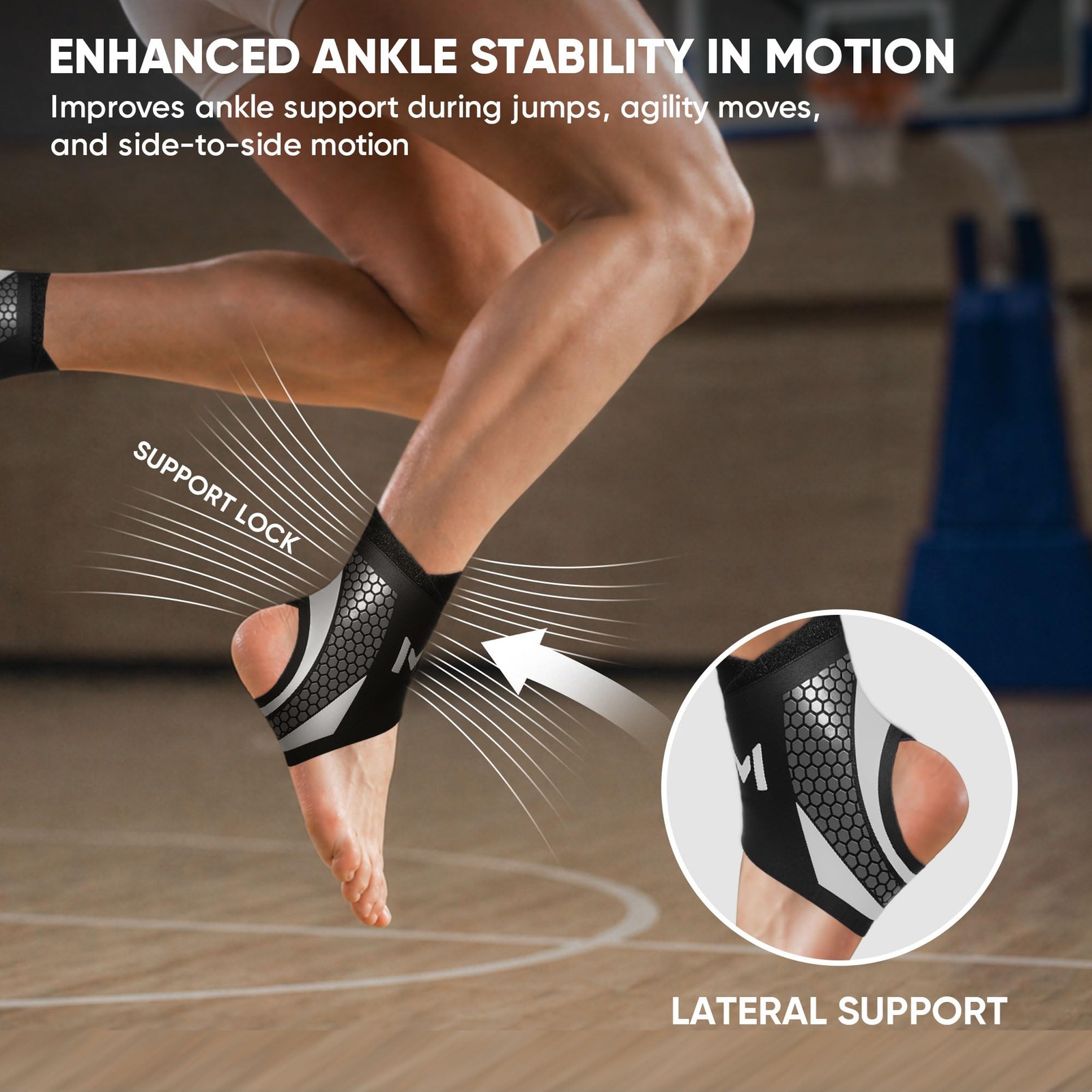 Qiknuny 2 Pack Ankle Brace Compression Support for Men Women