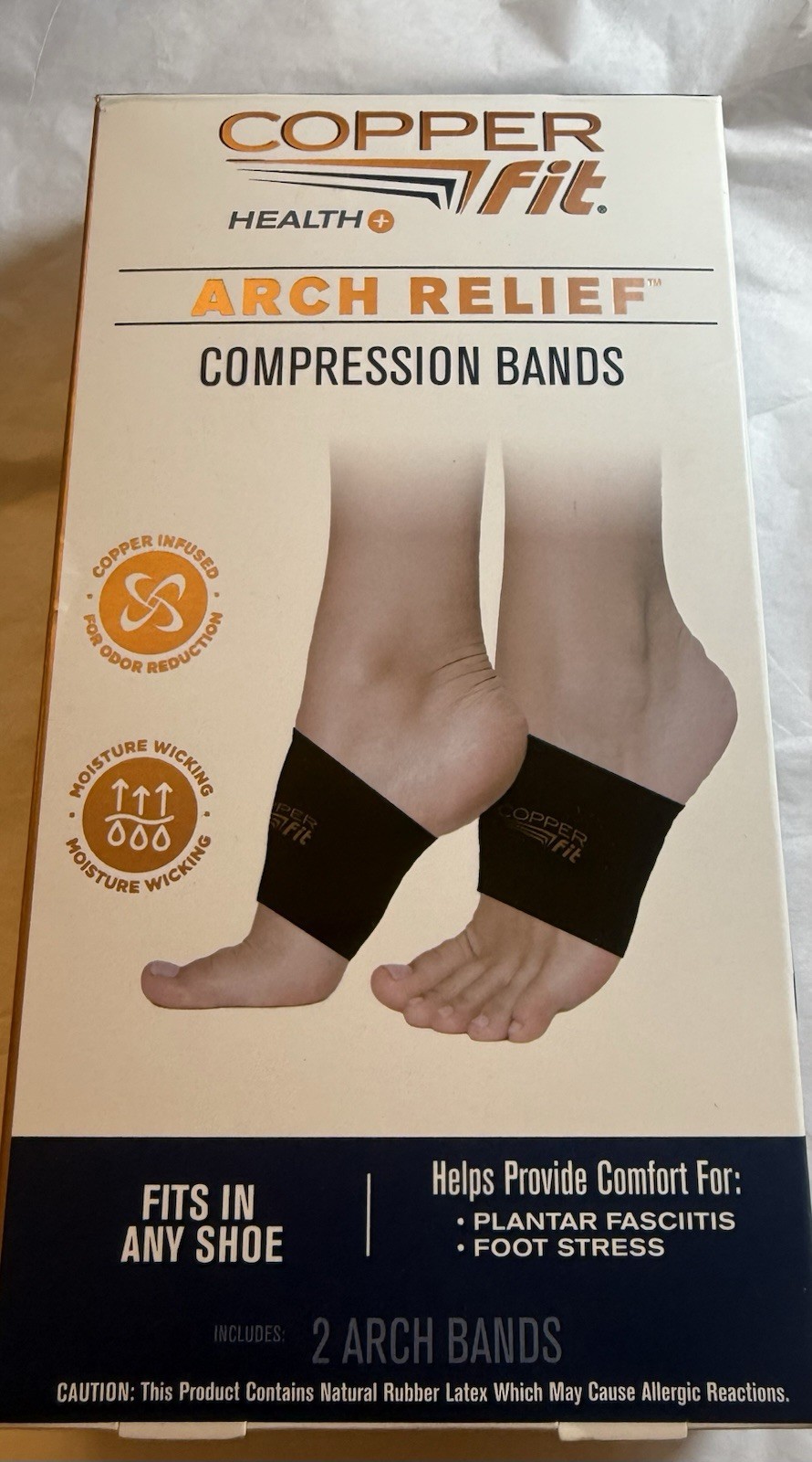 Copper Fit Health Unisex Arch Relief Compression Bands for Plantar Fasciitis