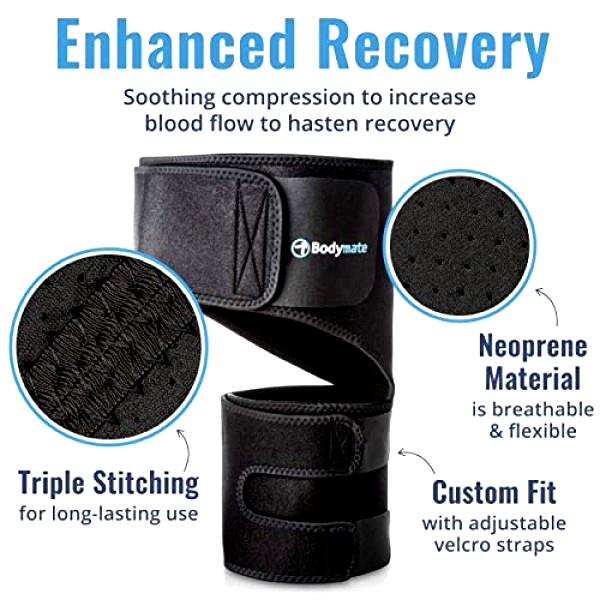 BODYMATE Hip Brace Compression Wrap – Sciatica, SI Joint & Hip Pain Relief NEW
