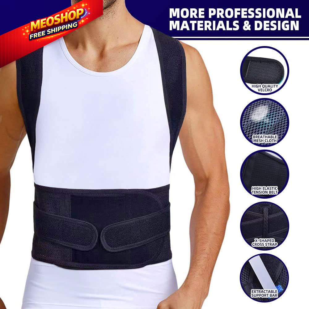 Upgraded Posture Corrector Back Brace for Men and Women, New XXL, Black