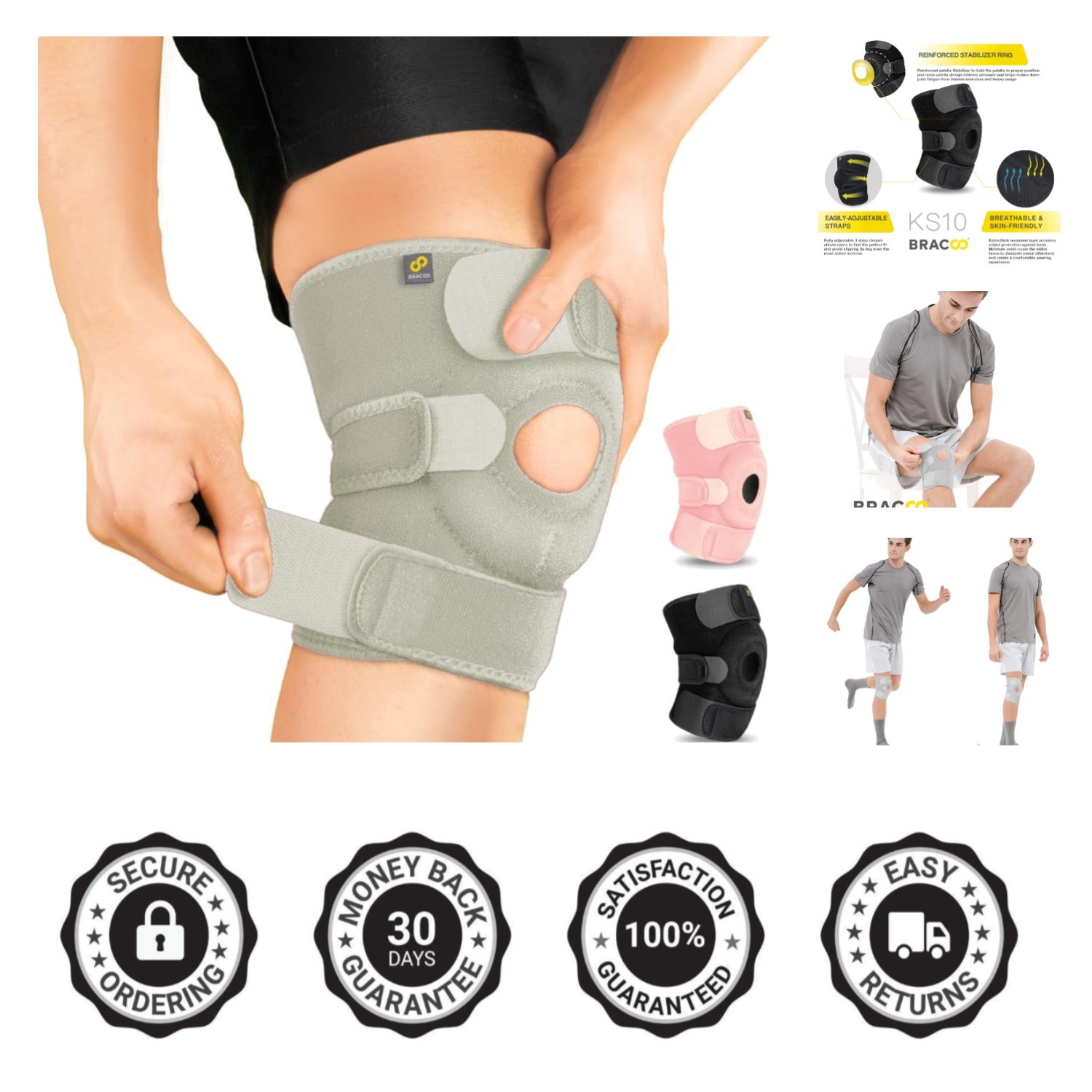 Open-Patella Knee Brace for Adults – Neoprene Sleeve to Alleviate Arthritis Pain