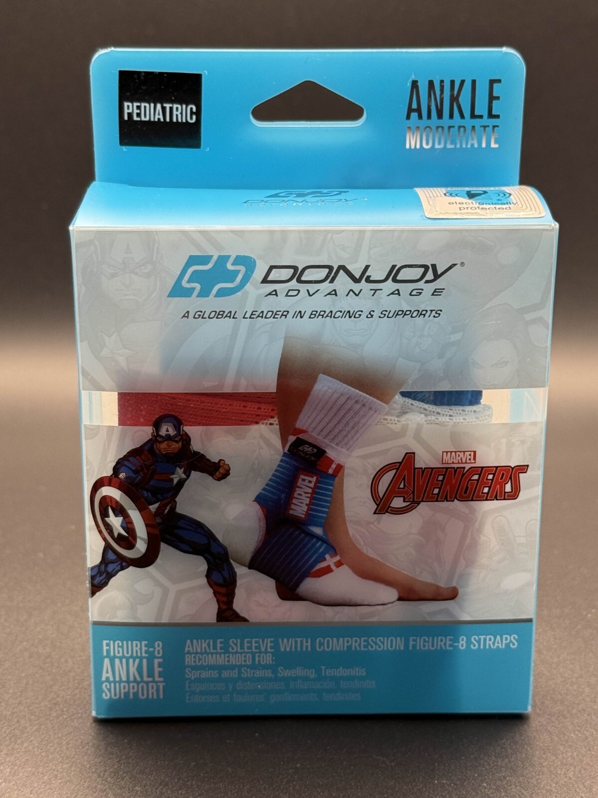 DonJoy Marvel Moderate Figure 8 Compression Ankle Support Sleeve Pediatric Sz