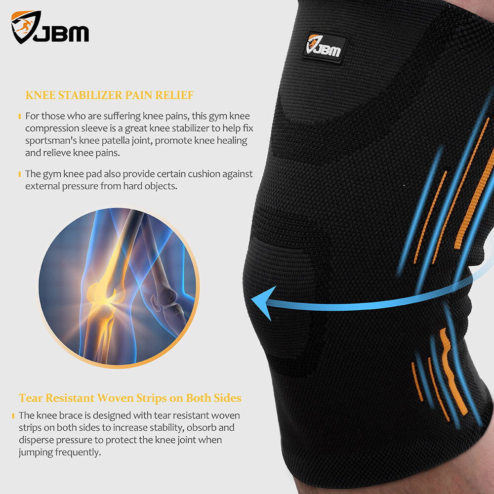 1 Pair Adult Gym Knee Braces (Set of 2)Compression Sleeve Patella Wrap Band Knee