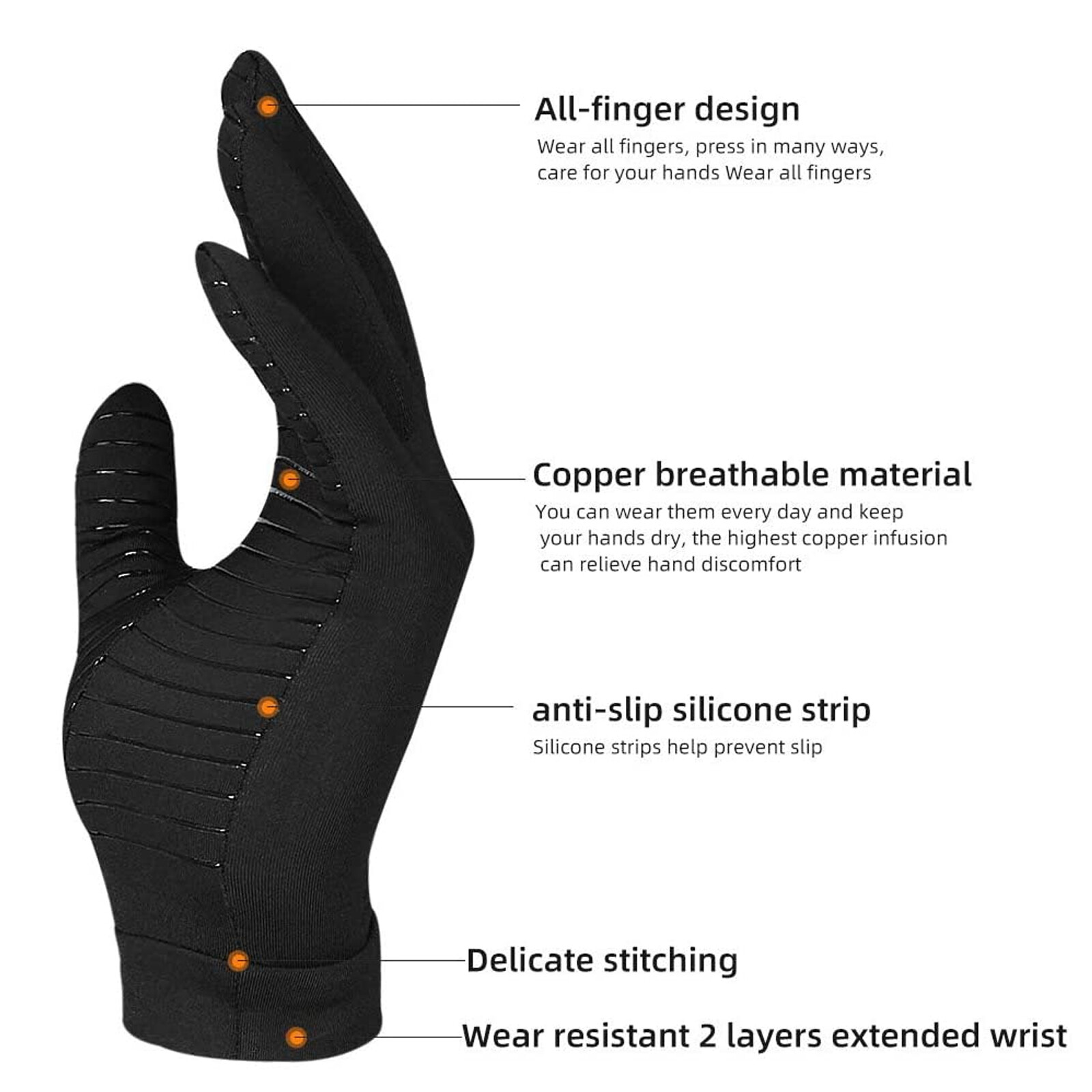 Arthritis Gloves Compression Hand Support Joint Pain Relief Sports Gloves Unisex