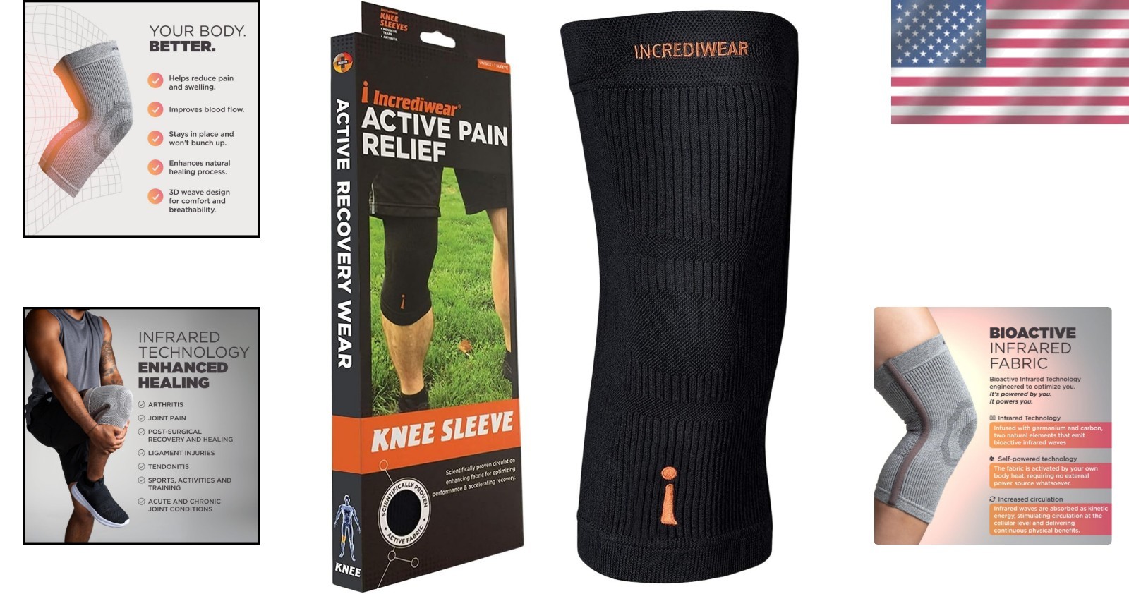 Knee Sleeve Knee Support Brace for Pain Relief Inflammation Circulation Large