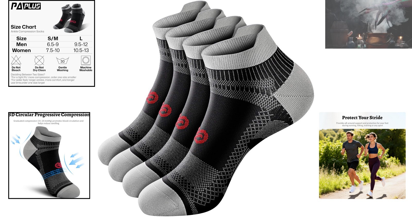 Low Cut Ankle Compression Socks for Enhanced Support – Available in 2/4/6 Pairs