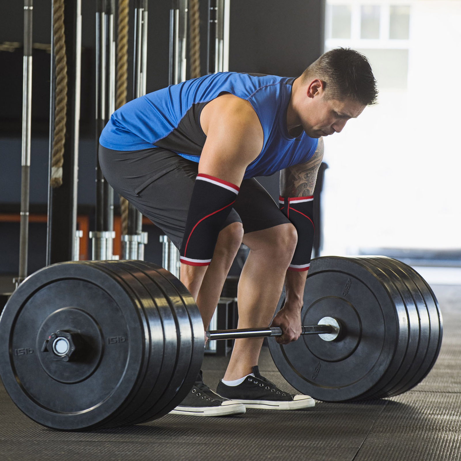 2x Elbow Compression Sleeves Neoprene 5mm Weightlifting Gym Power Weight lifting
