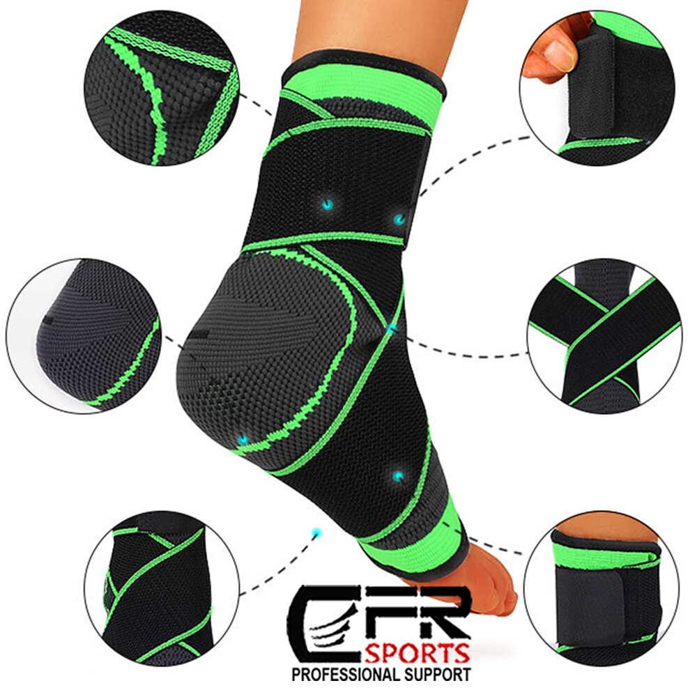 Tobillera deportiva compresiva ajustable, transpirable para hombre y mujer