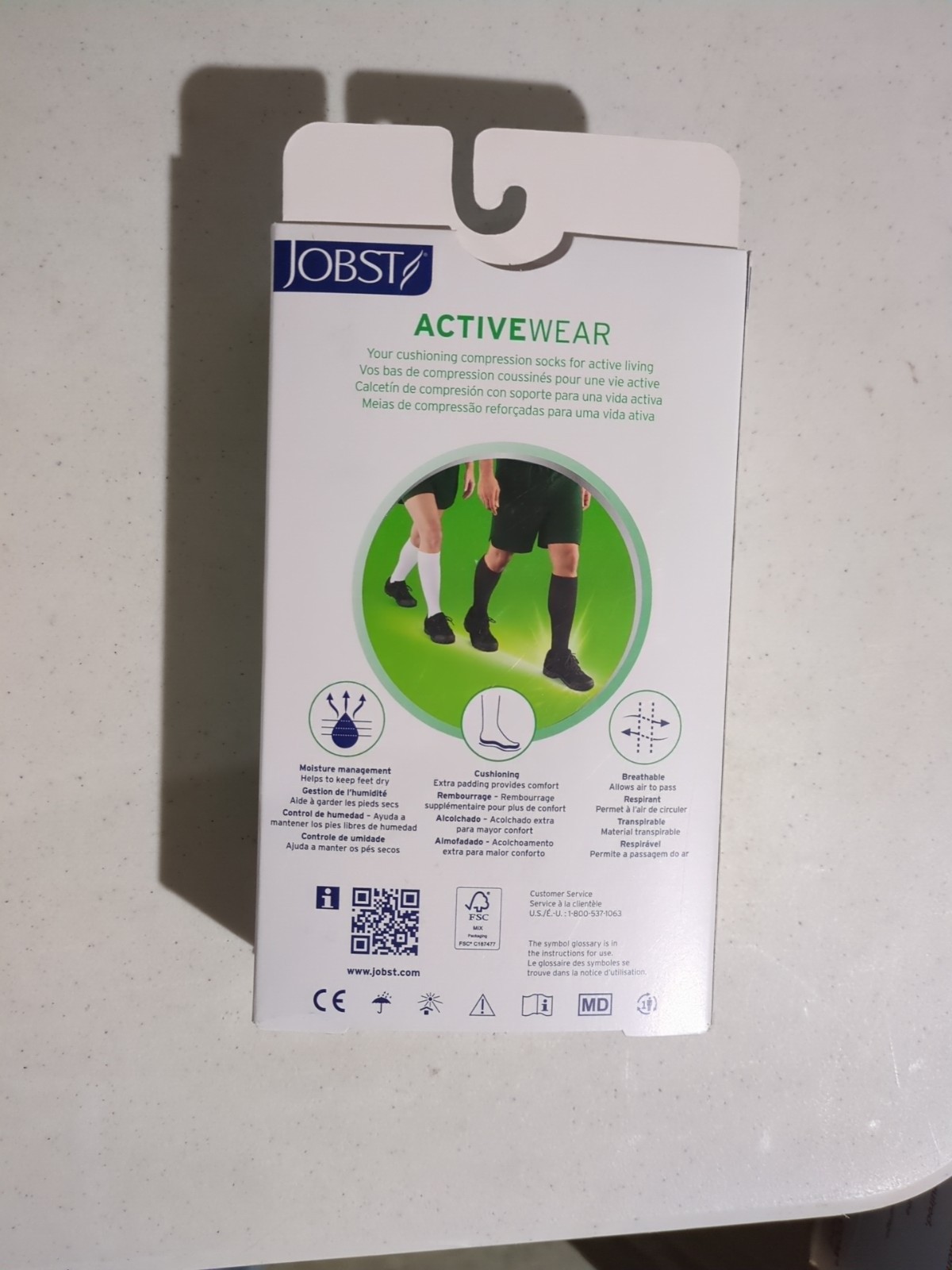 Jobst ActiveWear 20-30 mmHg Firm Support Unisex Black Knee Highs Stocking Small