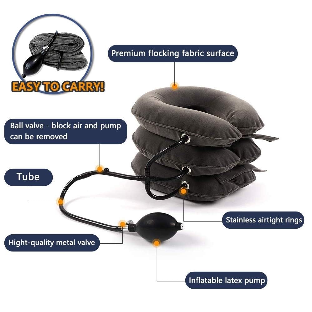 S Cervical Neck Traction Device for Instant Neck Pain Relief – Inflatable & A…