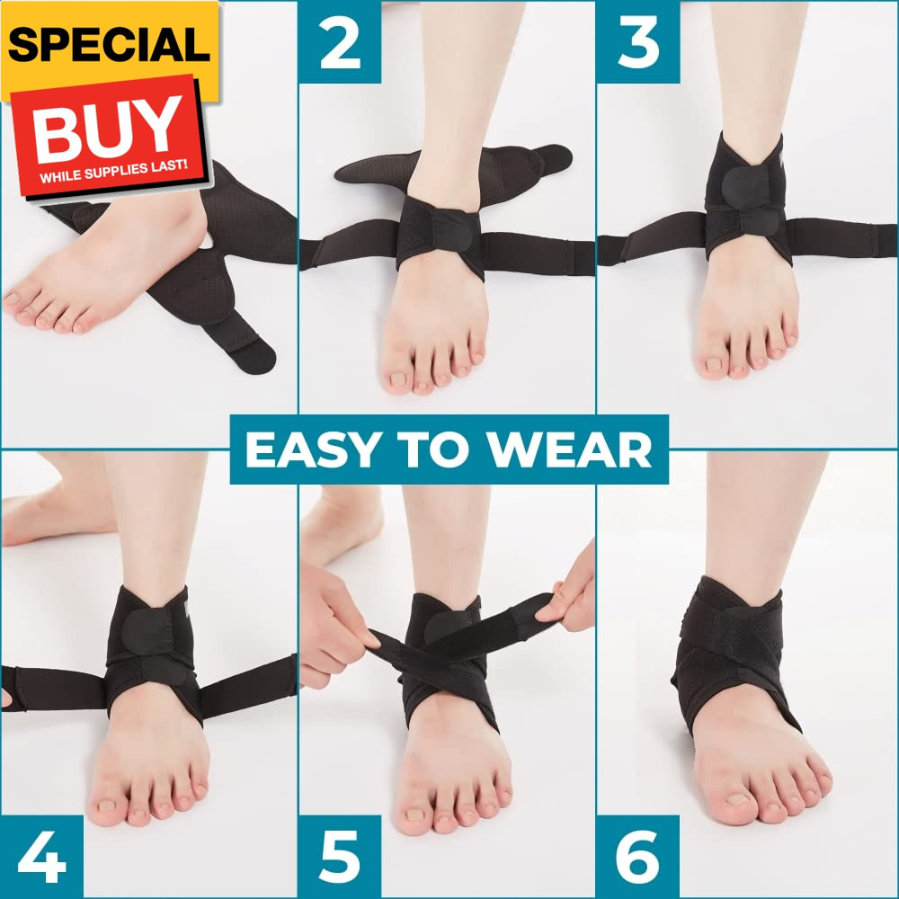 Ankle Support Brace, Breathable Neoprene Sleeve, Adjustable Wrap! (1 Pack)