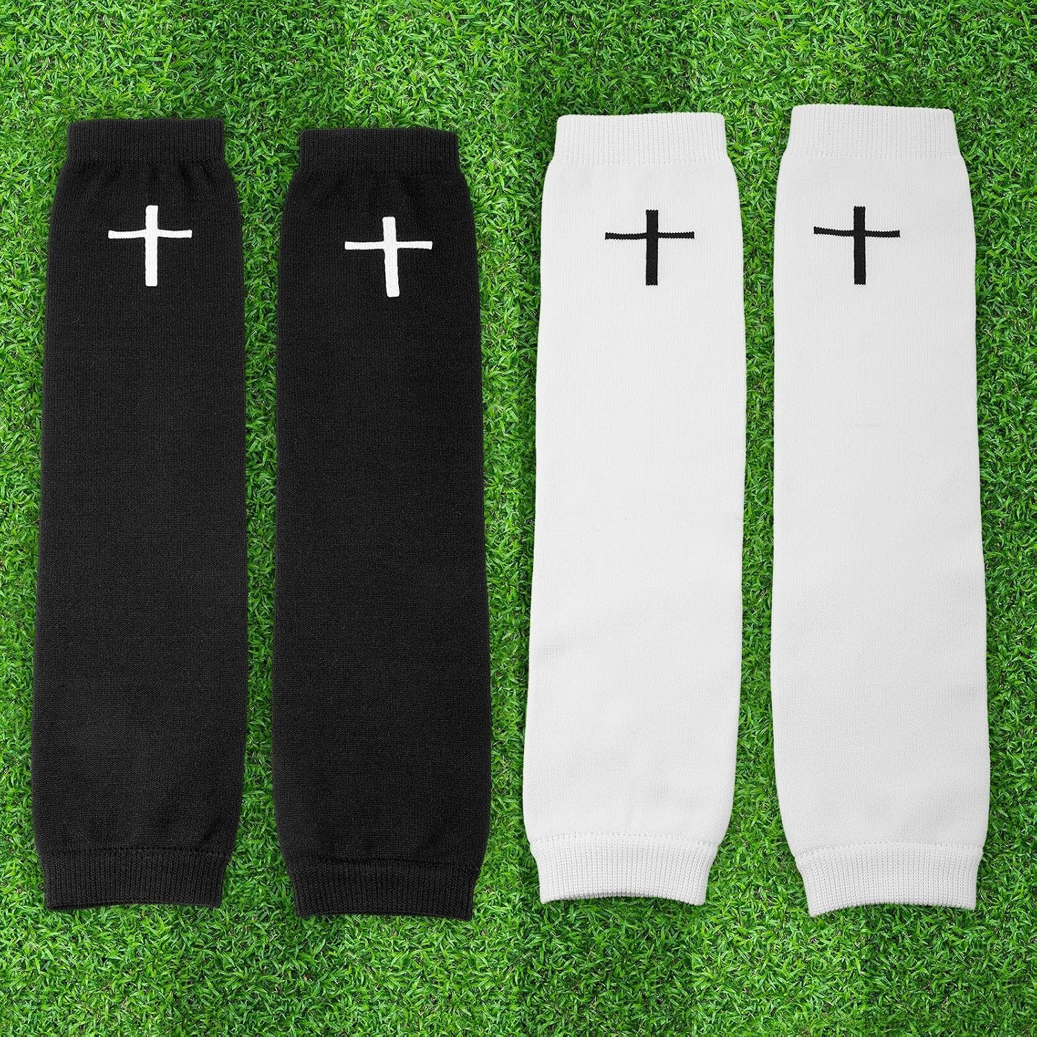 2 Pairs Faith Cross Football Leg Sleeves Scrunch Sports Compression Calf Sleeve