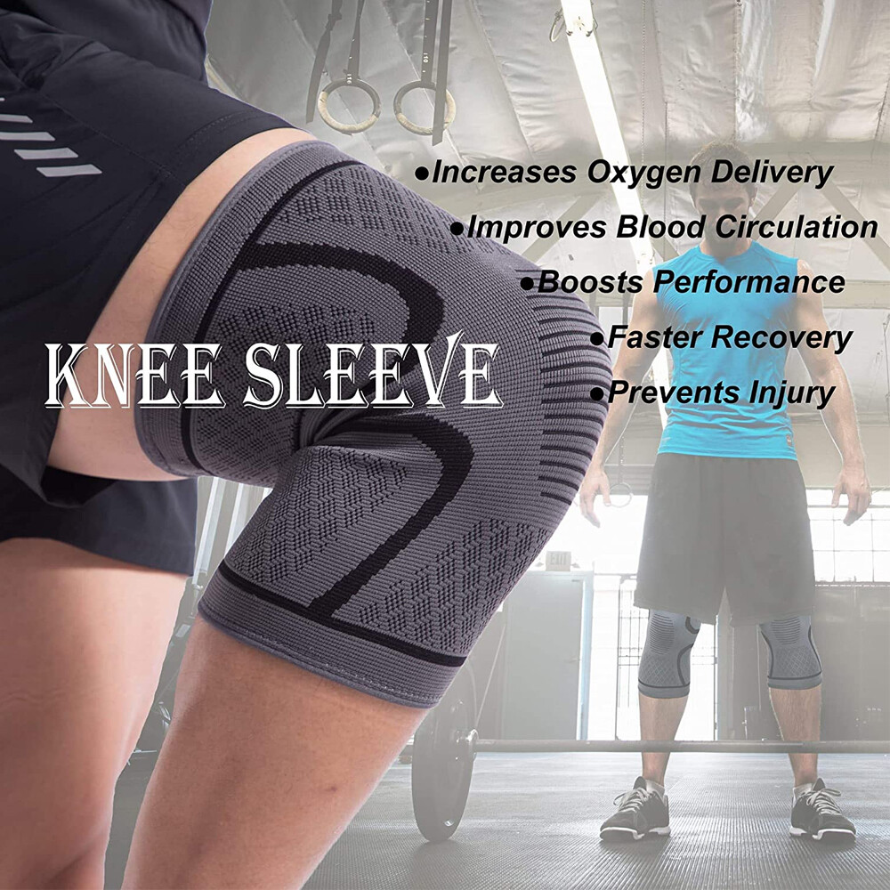 Knee Sleeve Compression Brace Support Gear Joint Pain Relief Elastic Protection
