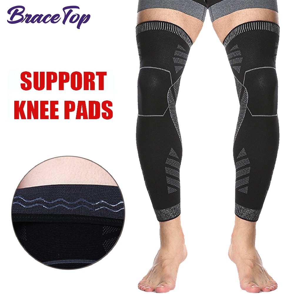Full Leg Compression Sleeve Knee Support Brace for Sports Pain Relief