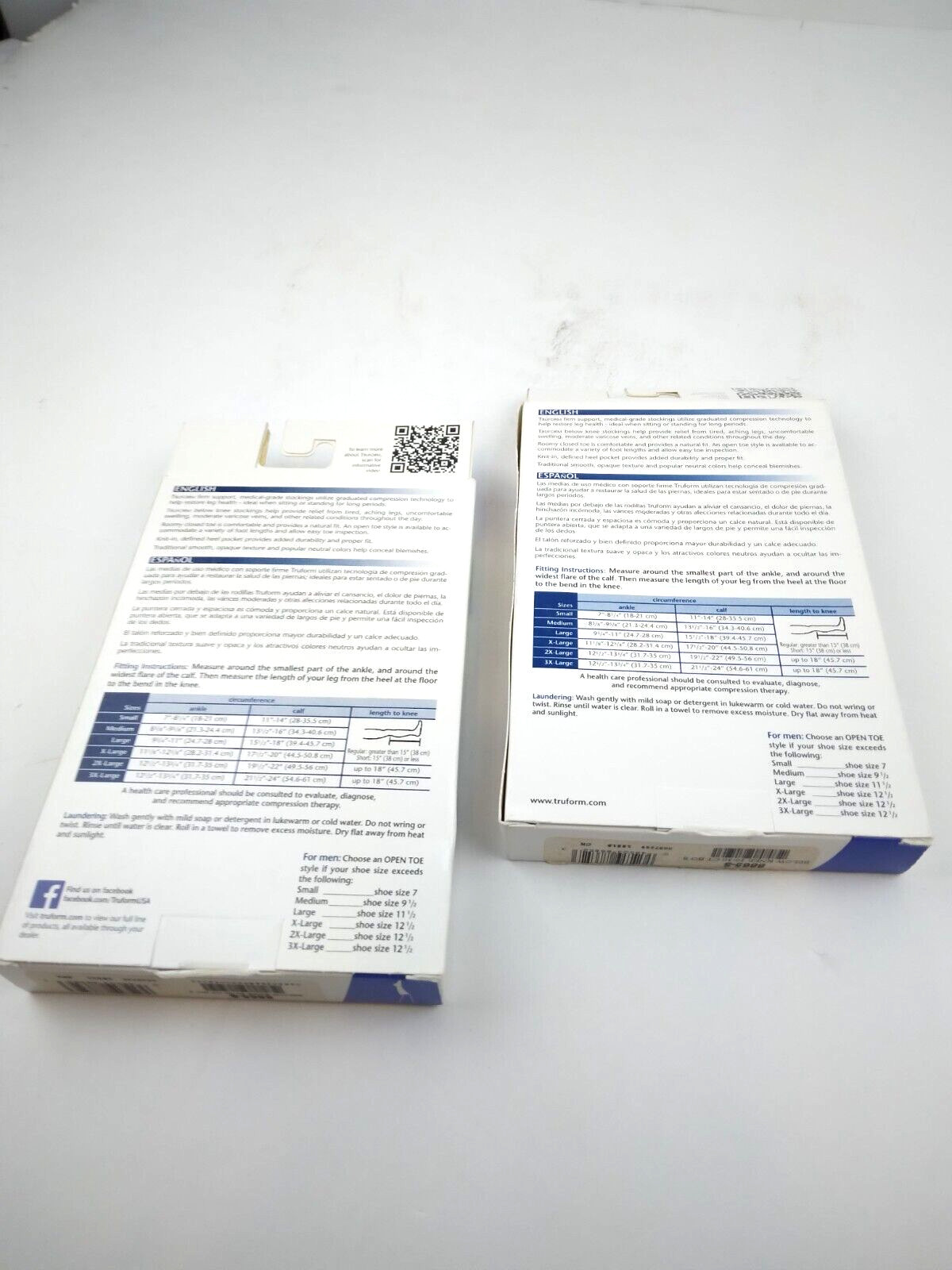 2X Truform 20-30 mmHg Compression Stockings Sz S-M/W Below Knee Closed Toe Beige