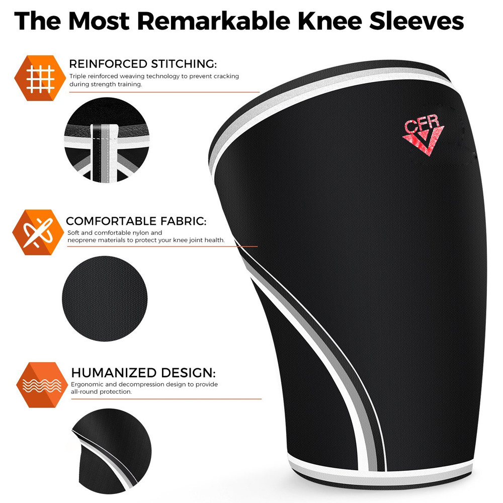 7mm Neoprene Knee Sleeve Support Compression Weightlifting Powerlifting Squats