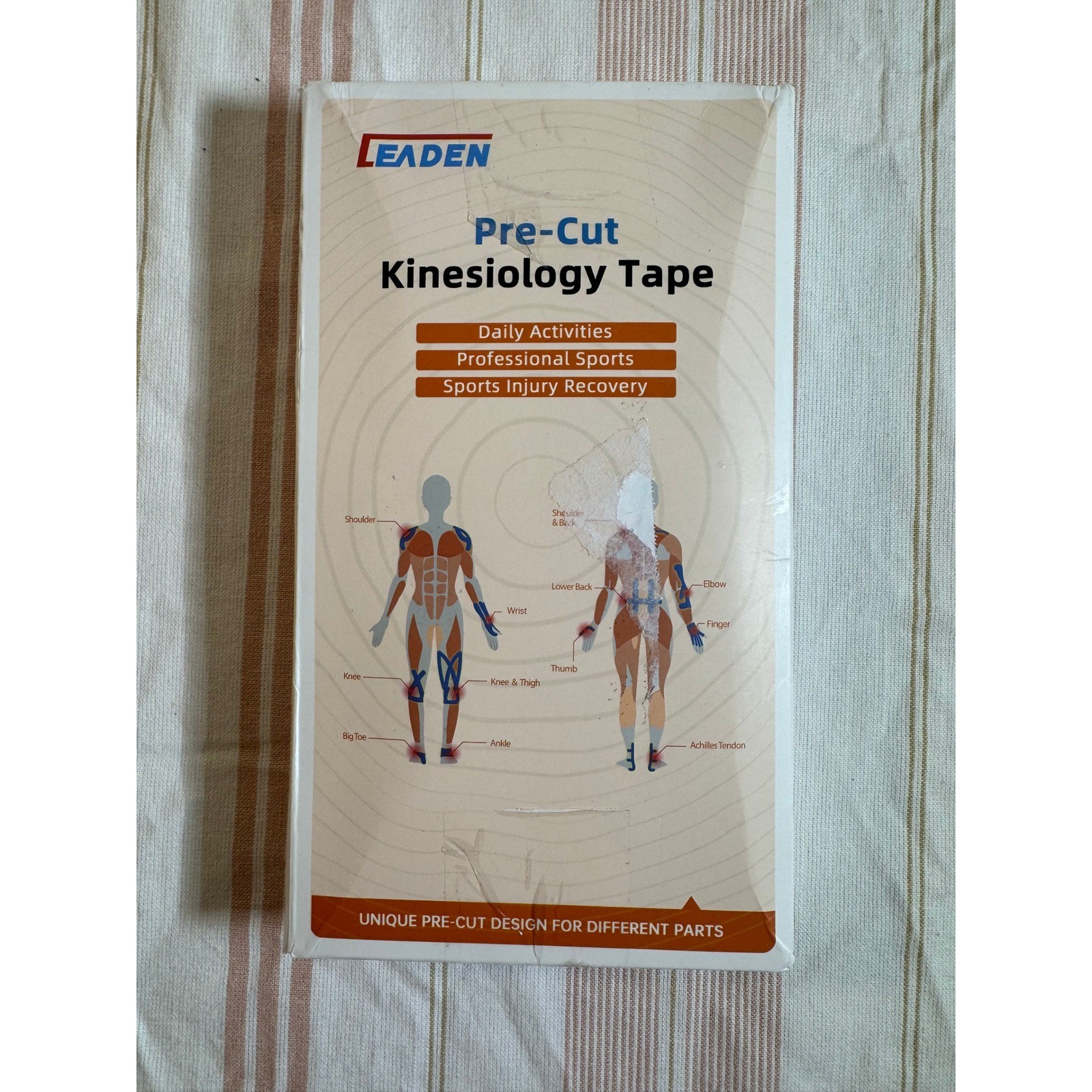 IEADEN Pre-Cut Kinesiology Tape Beige Knee Support Athletic Sports Tape