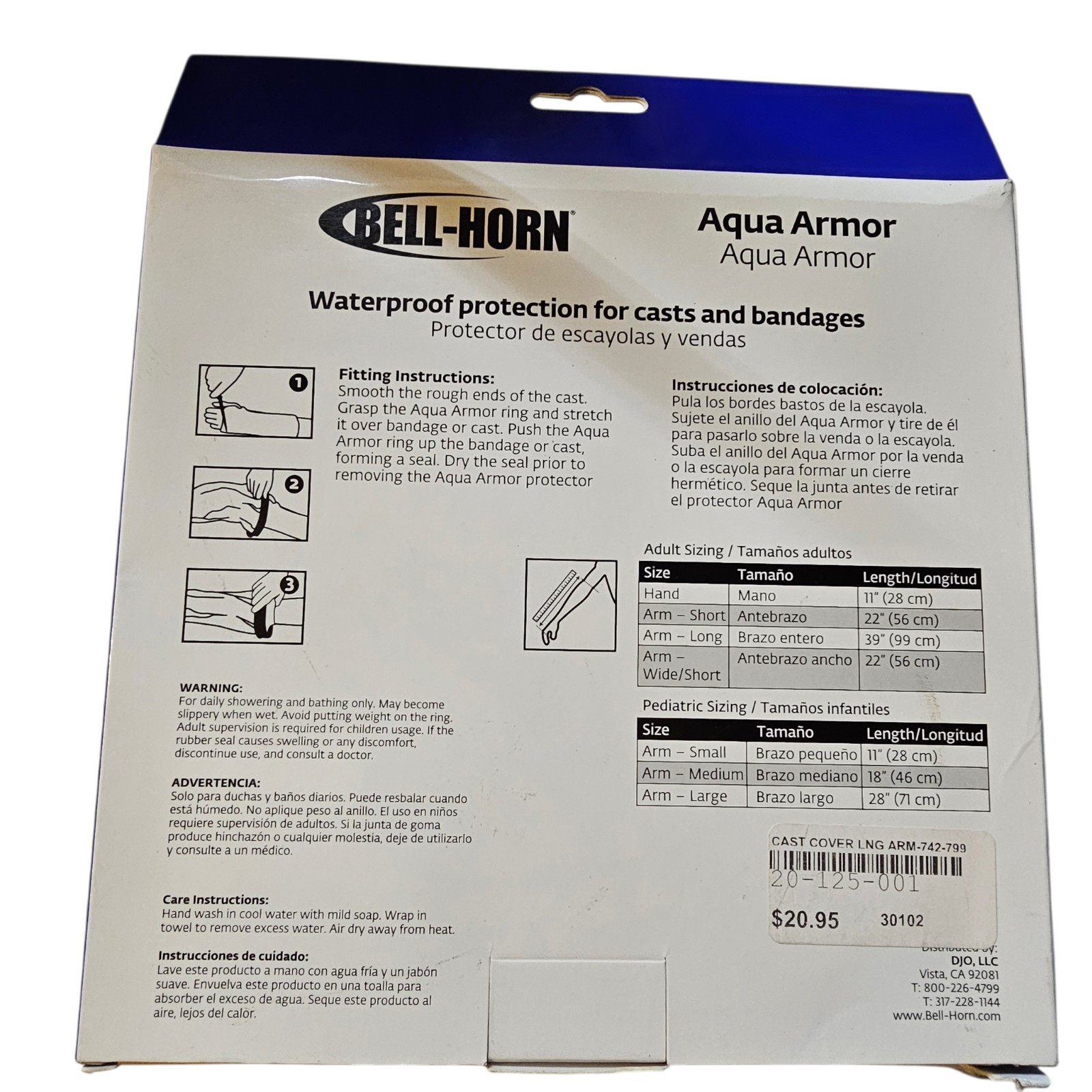 Bell-Horn Aqua Armor Cast And Bandage Waterproof Protector Adult Long Arm 39″