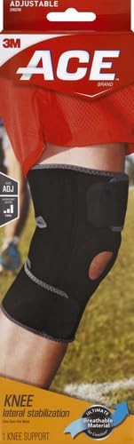ACE Adjustable Knee Brace with Side Stabilizers (Pack of 2), Black