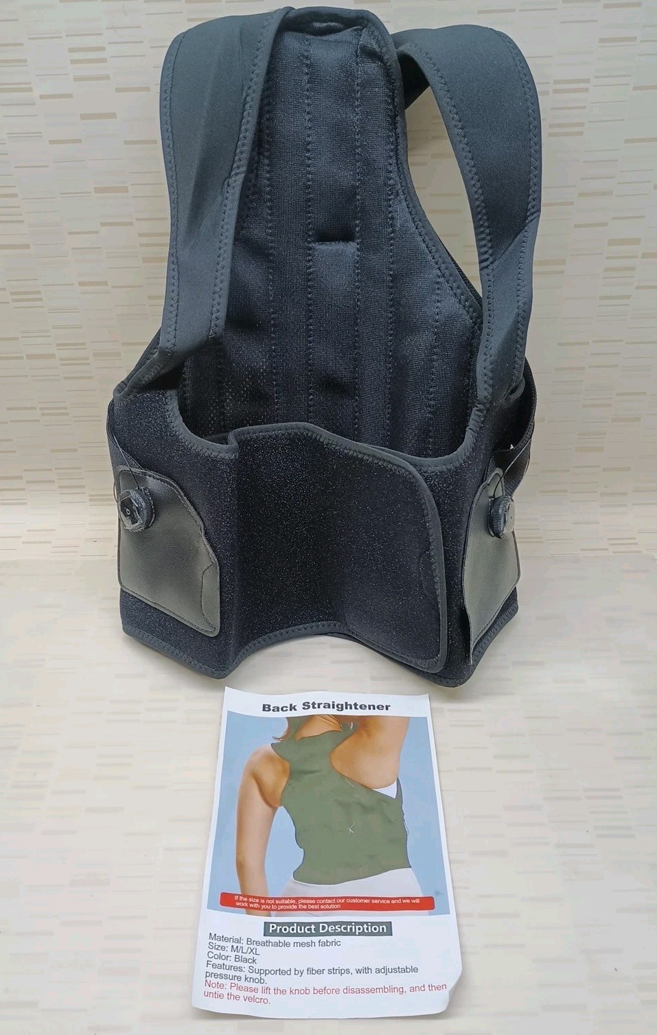 Back Brace Posture Corrector Shoulder Straightener Adjustable Pressure Knob L