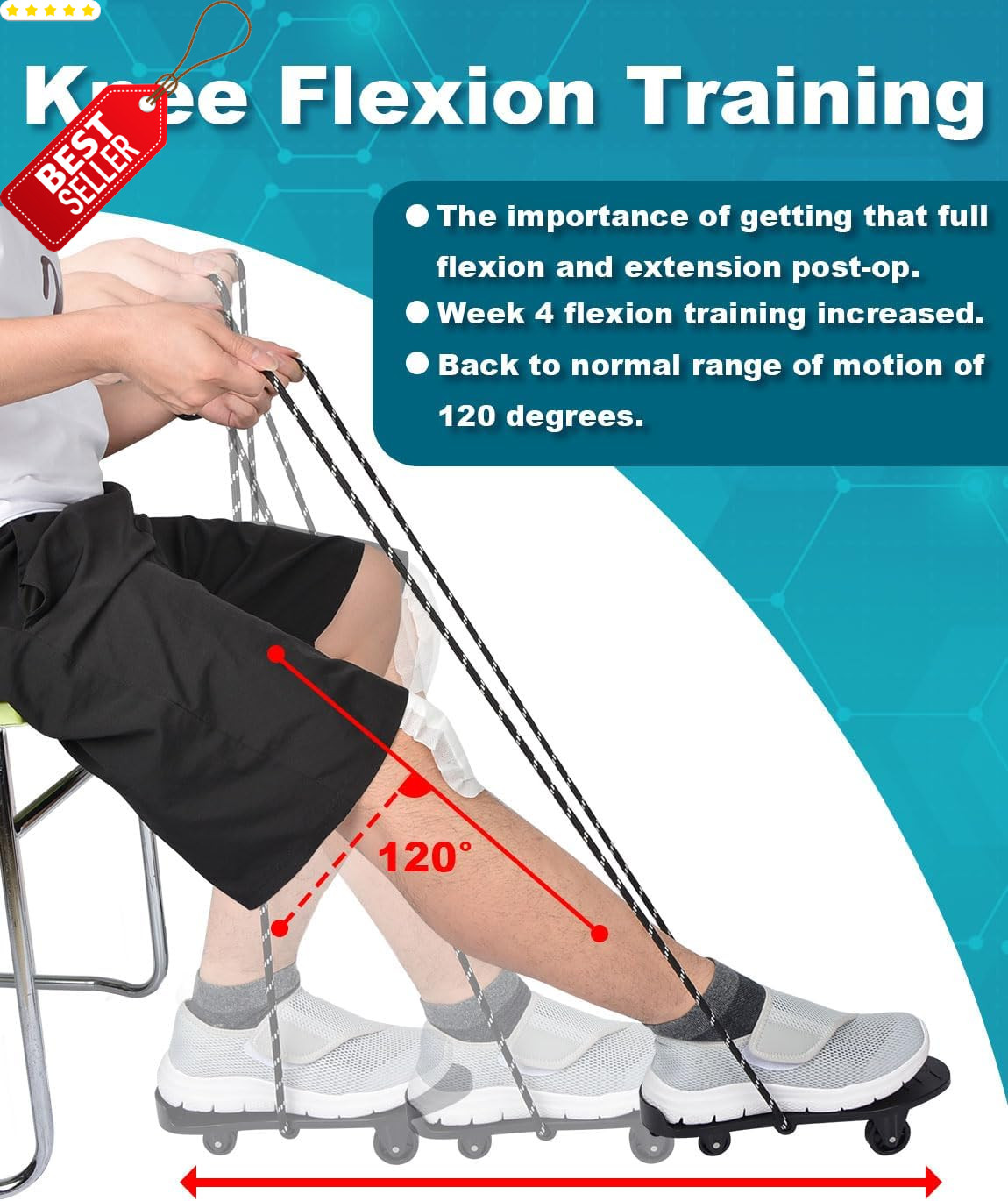 Knee Glide Recovery Aid Kit for ACL MCL Surgery Therapy Exercise Rehab – US
